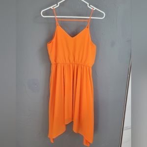 Charlotte Russe Orange Chiffon Mini Dress
